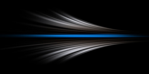 Abstract blue wave on black background	
