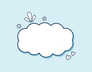 Illustration of blue sky with clouds, cute background