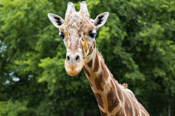 Articulated Giraffe looking curious at a zoo in Alabama.