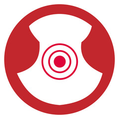 Vector illustration of a neck combination icon design with a loop in the middle that can be used to visualize neck pain or neck phlegm or sore throat