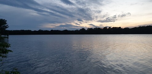 sunset over the lake