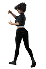 urban fantasy female, 3D isolated