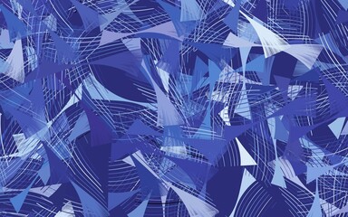 Light Pink, Blue vector background with curved lines.