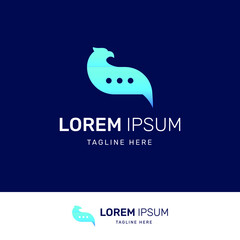 Eagle Chat Logo Template. Suitable for chat applications, chat websites, customer service, and other industries