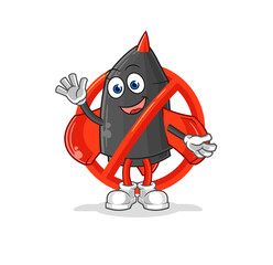 say no to dart mascot. cartoon vector