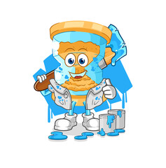 hourglass painter illustration. character vector