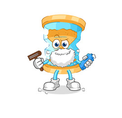 Obraz premium hourglass shave facial hair vector. cartoon character