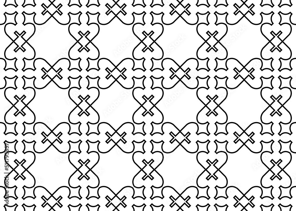 Poster minimal black seamless pattern with shapes. vector