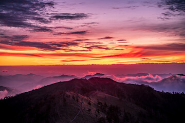 sunset in the mountains