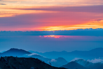 sunset in the mountains