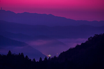 sunset in the mountains