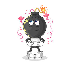 bomb head shy vector. cartoon character