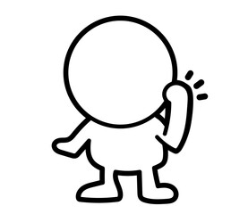 This is an illustration of a two-headed white person doing a guts pose with his left hand.