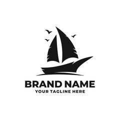 Sail boat logo design vector. Boat logo