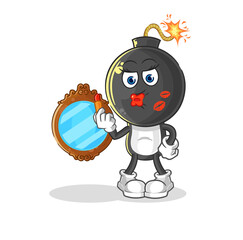 bomb head make up mascot. cartoon vector