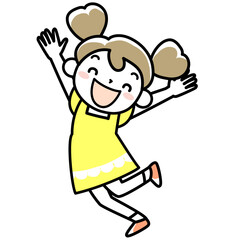 笑顔でジャンプする女の子