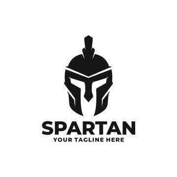 Spartan logo design vector. Spartan helmet logo