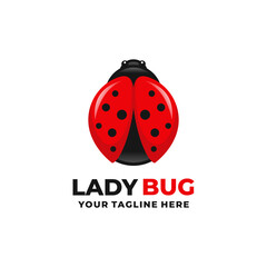 Ladybug logo design vector illustration