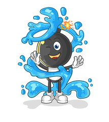 bomb head fresh with water mascot. cartoon vector