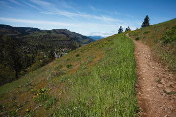 The Mosier Creek Trail in the Columbia Gorrge, Oregon, Takein in Spring