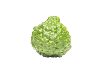 Obraz premium Cut out Fresh Green Bergamot on White Background.