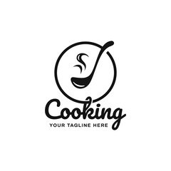 Fototapeta premium Cooking logo design vector. Ladle logo