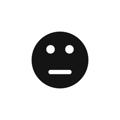 Neutral face emoticon icon vector