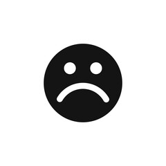 Sad face emoticon icon vector