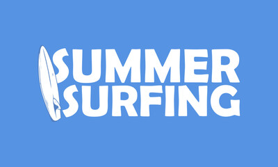 summer surfing simple logo design