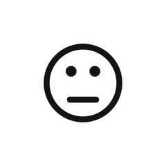 Neutral face emoticon icon vector