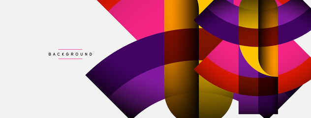 Fototapeta premium Trendy shapes, color minimal design composition, lines and shadows for wallpaper banner background or landing page