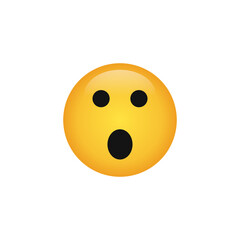 Surprised face emoticon icon vector