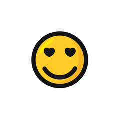 Fototapeta premium Love struck face emoticon icon vector