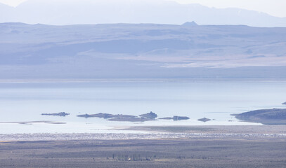 Aerial View of Mono Lake near Lee Vining, California, United States of America. Nature Background