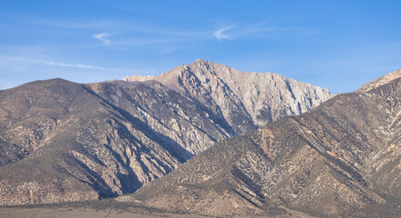 Rocky Desert Mountain Nature Landscape. Sunny Blue Sky. Nevada, United States of America. Nature Background.