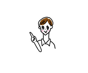 指差し案内する女性