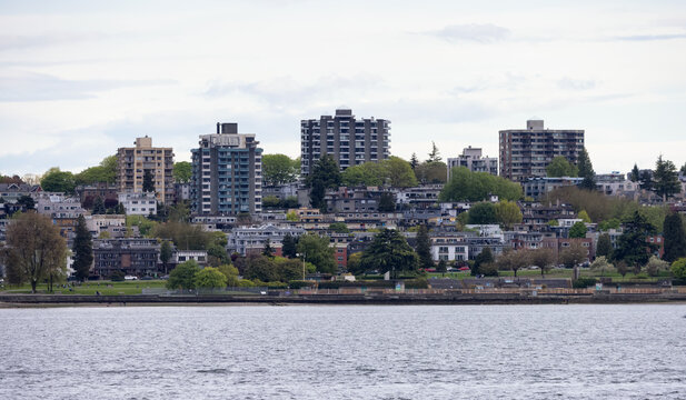 Residential Home Buildings on the West Coast of Pacific Ocean. Kitsilano, Vancouver, British Columbia, Canada.