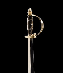 a pirate's cutlass sword isolated on black. 3D Rendering, illustration