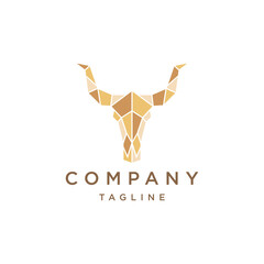 Bull skull logo vector icon design