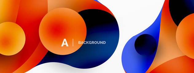 Geometric round shapes and circles abstract background. Wallpaper for concept of AI technology, blockchain, communication, 5G, science, business