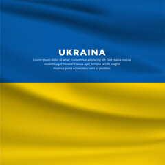 Realistic flag of Ukraina Vector illustration. Ukraine independence day with realistic flag. Waving Flag Vector Illustration