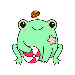 Cute summer frog