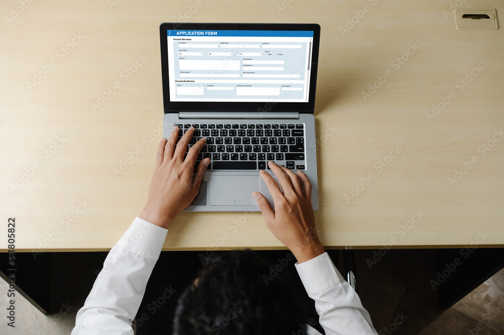 Aufkleber online application form for modish registration on the internet website