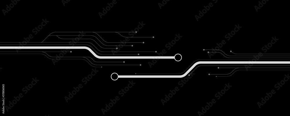Poster modern technology background with circuit computer board. big data concept. software. digital hi-tec
