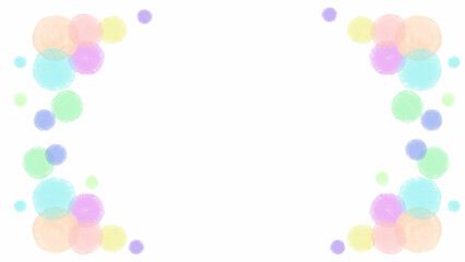 透け感のあるパステルの丸　カラフルフレーム　サイド