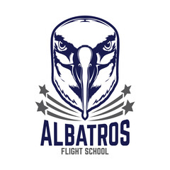 Albatros bird face vector illustration, perfect for Flight school logo and tshirt design