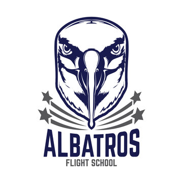 Albatros bird face vector illustration, perfect for Flight school logo and tshirt design © ari
