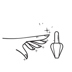 hand drawn doodle nail care illustration icon vector