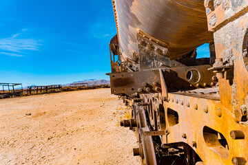 Train Cemetery, Train Cemetery, Uyuni, Southern Altiplano, Potosi Department, Bolivia, Latin America XXI