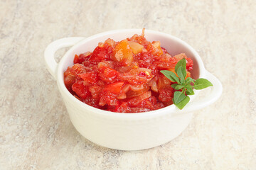Hungary vegetarian Lecho with vegetables